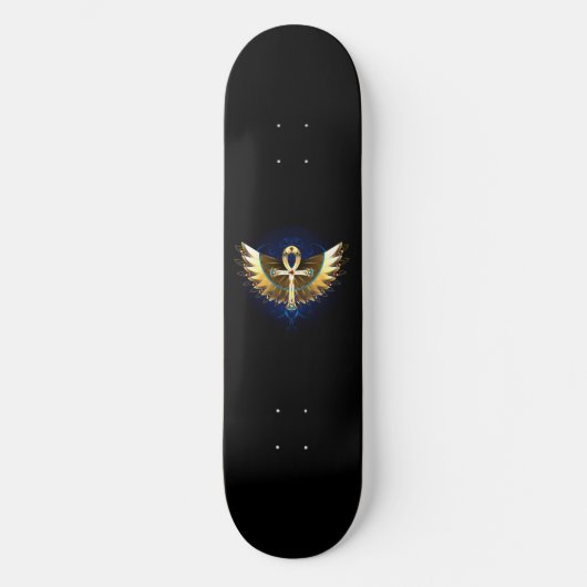Gouden Ankh met vleugels Persoonlijk Skateboard (Voorkant)