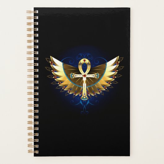 Gouden Ankh met vleugels Planner (Voorkant)