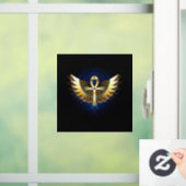 Gouden Ankh met Vleugels Raamsticker (Huis)