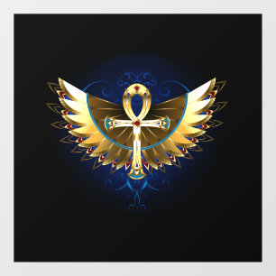 Gouden Ankh met Vleugels Raamsticker