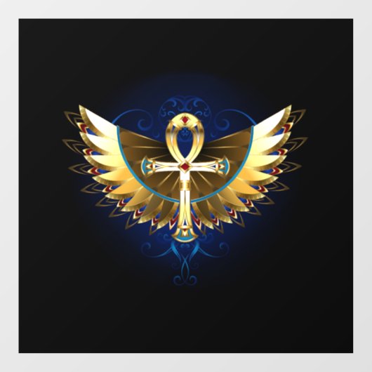 Gouden Ankh met Vleugels Raamsticker (Vel)