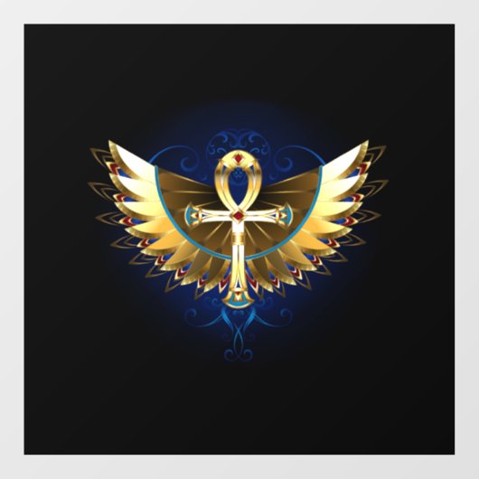 Gouden Ankh met Vleugels Raamsticker (Vel)