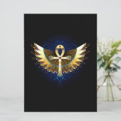 Gouden Ankh met vleugels Save The Date (Staand voorkant)