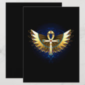 Gouden Ankh met vleugels Save The Date (Voorkant / Achterkant)