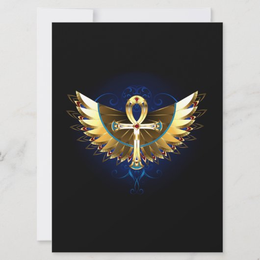 Gouden Ankh met vleugels Save The Date (Voorkant)