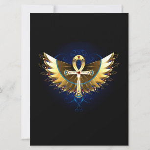 Gouden Ankh met vleugels Save The Date