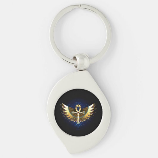 Gouden Ankh met Vleugels Sleutelhanger (Voorkant)