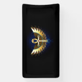 Gouden Ankh met vleugels Spandoek (Verticaal)