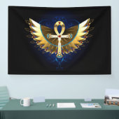 Gouden Ankh met vleugels Spandoek (Beurs)