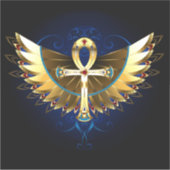 Gouden Ankh met Vleugels Sticker (Voorkant)