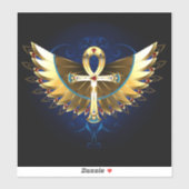 Gouden Ankh met Vleugels Sticker (Vel)