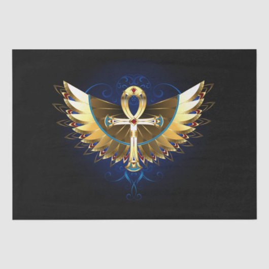 Gouden Ankh met vleugels Tissuepapier (Voorkant)