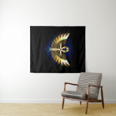Gouden Ankh met vleugels Wandkleed (In Situ (horizontaal))