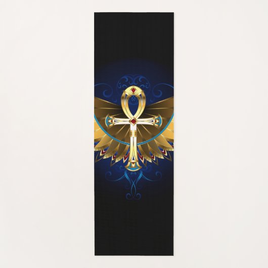 Gouden Ankh met vleugels Yogamat (Voorkant)