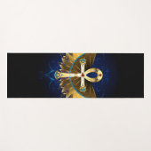 Gouden Ankh met vleugels Yogamat (Voorkant (horizontaal))
