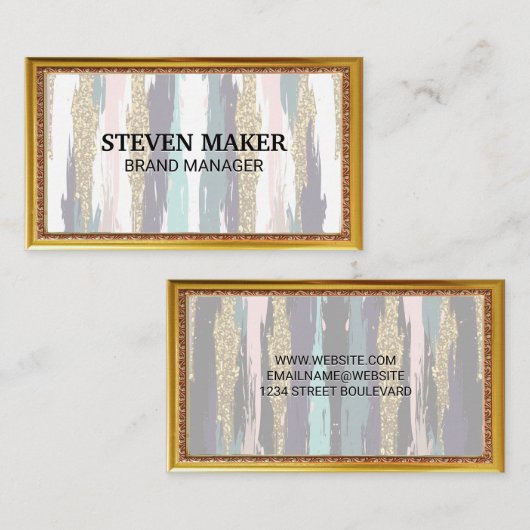 Gouden Antiek rand | Boho Design Visitekaartje (Voorkant / Achterkant)