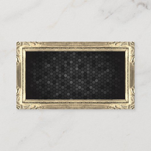 Gouden Antiek rand | Gebouwpictogram | Geometrisch Visitekaartje (Achterkant)