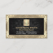 Gouden Antiek rand | Gebouwpictogram | Geometrisch Visitekaartje (Voorkant)