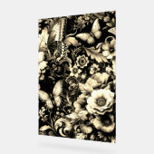 Gouden Antieke bloemen met vlinders Acryl Bord (Hoek)