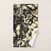 Gouden Antieke bloemen met vlinders Bad Handdoek (Handdoek)