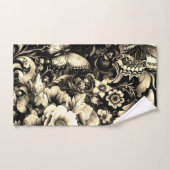 Gouden Antieke bloemen met vlinders Bad Handdoek (Handdoek)