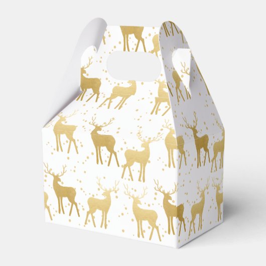 Gouden Antler Stag rendieren vakantiepatroon Bedankdoosjes (Achterkant)