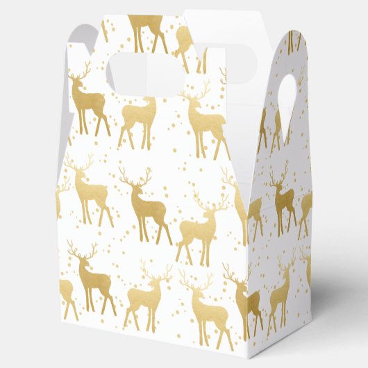 Gouden Antler Stag rendieren vakantiepatroon Bedankdoosjes (Geopend)