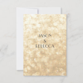 Gouden antwoordkaart voor trouwuitnodiging RSVP kaartje