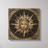 Gouden Apollo Zonnegod op Grieks Sleutel Ornament Canvas Afdruk (Voorkant)