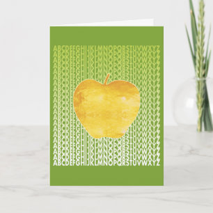 gouden appel-alfabet bedankkaart