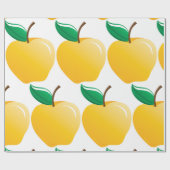 Gouden appel heldergeel fruit cadeaupapier (Vlak)