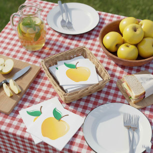 Gouden appel heldergeel fruit servet