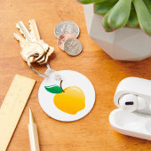Gouden appel heldergeel fruit sleutelhanger
