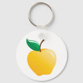 Gouden appel heldergeel fruit sleutelhanger (Voorkant)
