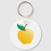 Gouden appel heldergeel fruit sleutelhanger (Achterkant)