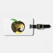 Gouden appel met Blad Glanzend Metallic Bagagelabel (Voorkant horizontaal)