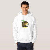 Gouden appel met Blad Glanzend Metallic Hoodie (Voorkant volledig)