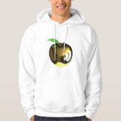 Gouden appel met Blad Glanzend Metallic Hoodie (Voorkant)