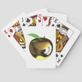 Gouden appel met Blad Glanzend Metallic Pokerkaarten (Achterkant)
