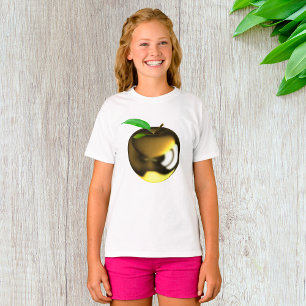 Gouden appel met Blad Glanzend Metallic T-shirt