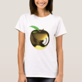 Gouden appel met Blad Glanzend Metallic T-shirt (Voorkant)