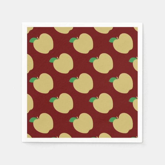 Gouden appel op rood servet (Voorkant)