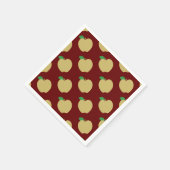 Gouden appel op rood servet (Hoek)