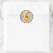 Gouden Appel Ronde Sticker (Tas)