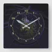 gouden appel vierkante klok (Voorkant)