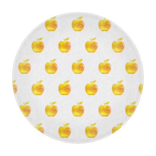 Gouden appels op wit snijplank (Voorkant)