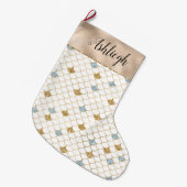 Gouden Aqua Blauwe Glitter Zeemeermin Grote Kerstsok (Voorkant (Hangend))