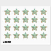Gouden Aqua Glam Glitter Diamanten Ster Sticker (Vel)