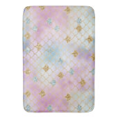 Gouden Aqua Glitter Droom Paarse Blush Zeemeermin Badmat (Voorkant Verticaal)