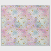 Gouden Aqua Glitter Droom Paarse Blush Zeemeermin Cadeaupapier (Vlak)